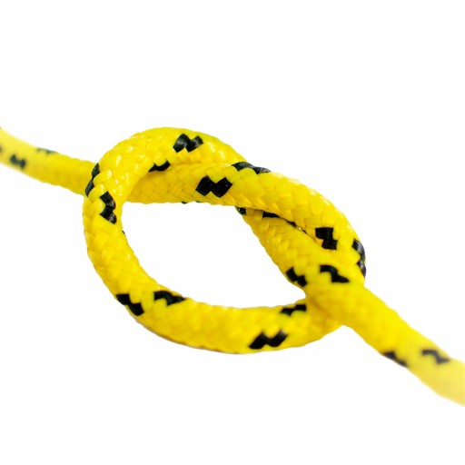 Splietané polypropylénové námorné lano, žlté, 4mm, 2m