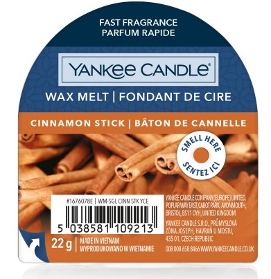 YANKEE CANDLE VOSK ŠKORICA TYČINKA 22g VIANOČNÁ