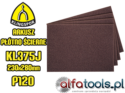 List brúsneho plátna 230x280 KLINGSPOR KL375 P120