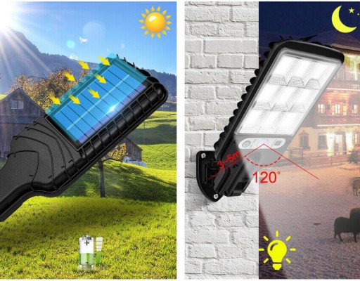 Pouličné svietidlo 150 W 5000 lm na solárne napájanie