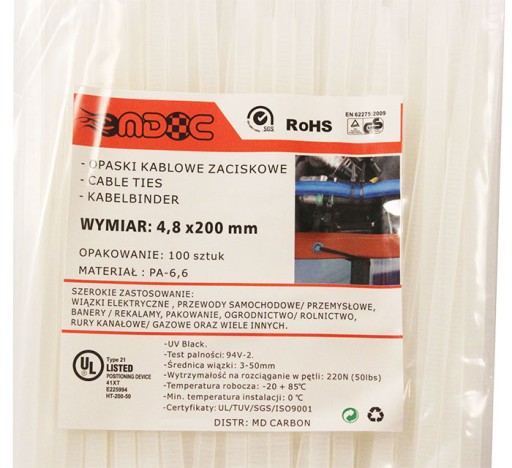 MDC ZIP-Clamps UV káblové zväzky 200x4,8