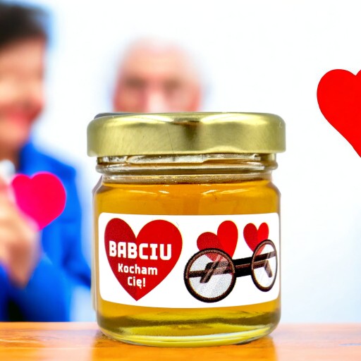 MEDOVÁ mini medovka BABIČKOVÝ DEŇ DEŇ STARÝCH RODIČOV v tégliku 40g s nálepkou VZORKY