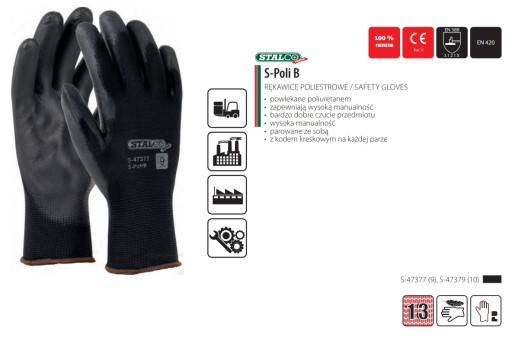 STALCO POLYAMIDOVÉ RUKAVICE Poli B ECO veľkosť 8 S-47410