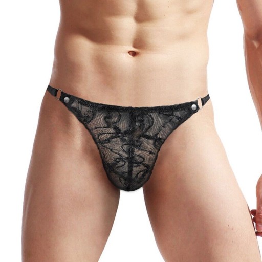 SEXY ČIPKOVANÉ PÁNSKE TRANSPARENTNÉ tangá