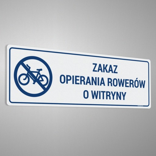 Zákaz nakláňania bicyklov na vitrínach - nálepka 10x30