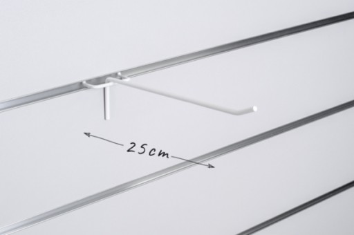 Jednoduchý lamelový háčik, biely drôt, 20 cm