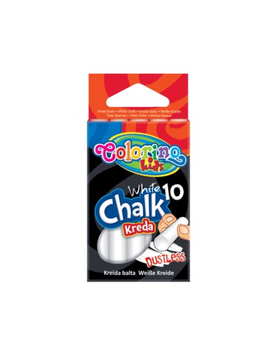 COLORINO KIDS WHITE CHALK BEZ PRACHU 10 KS 33138
