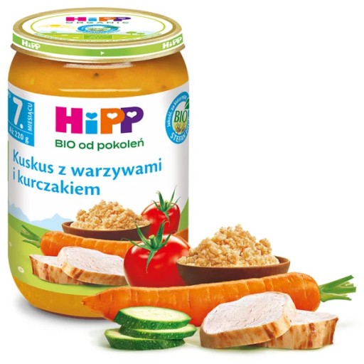 HiPP BIO kuskus so zeleninou a kuracím mäsom, 220 g
