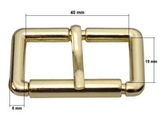 Sedlárska pracka liata 40 / 19 / 6 mm zlatá 1 ks