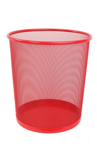 Kovový sieťový odpadkový kôš do detského domova Net červený 10 litrov