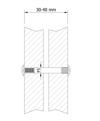 10 x nábytkové spojky fi5 mm M4 (30-40 MM) pre skrinky