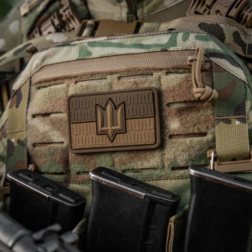 3D nášivka na vlajku Ukrajiny s emblémom Trident M-Tac 8x5 cm PVC Coyote na suchý zips