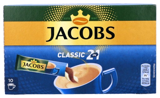 Jacobs instantná káva 2v1 v 10 vrecúškach