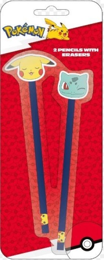 POKEMON ceruza s gumou x2 PIKACHU BULBASAUR SET