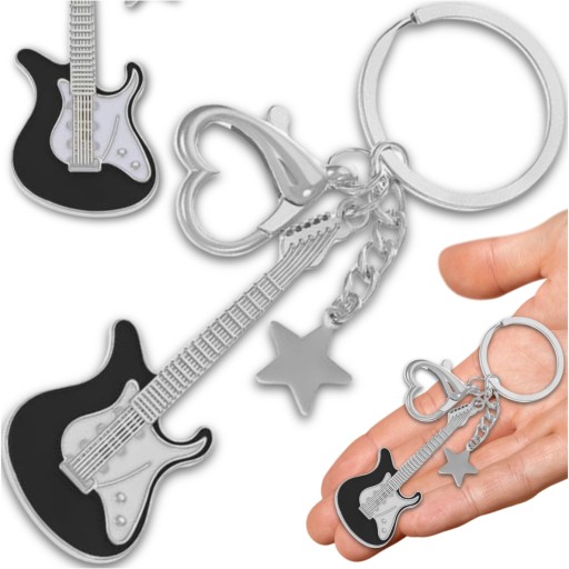 Kľúčenka na kabelku retro prívesok na kľúče Gitarová hviezda Kľúčenka Tašky