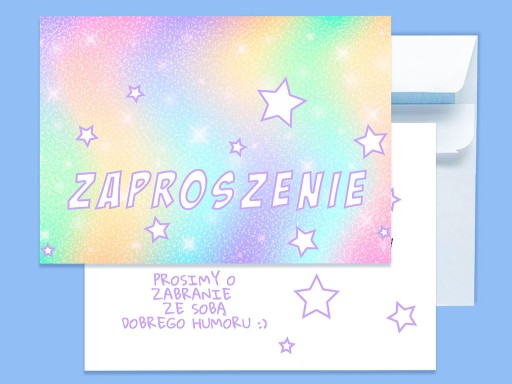 STAR STAR GLITTER DÚHOVÁ POZVÁNKA NA NARODENINY DIEŤAŤA + OBÁLKA ZDARMA