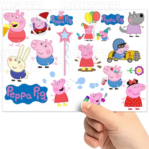 UMÝVAJÚCE DOČASNÉ TETOVANIE PRE DETI DETSKÉ PEPPA PIG ORIGINÁLNE DIZAJNY
