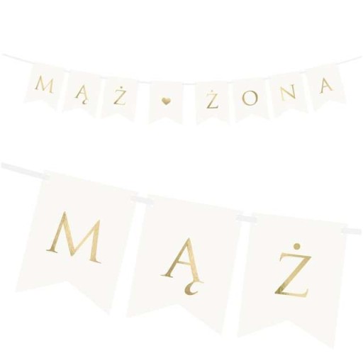 BANNER girlanda SVADOBNÝ MANŽEL A MANŽELKA biela 110cm