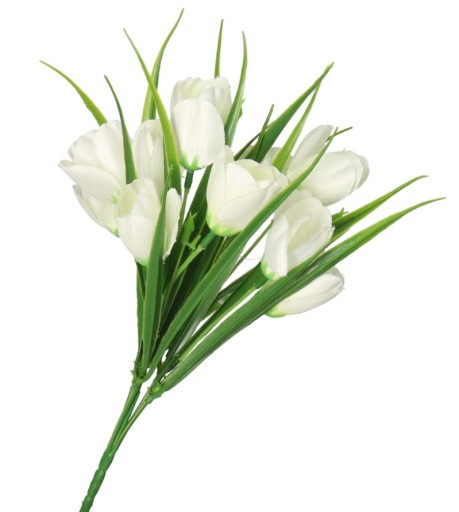 TULIPÁNY KYTICE TULIPÁNOV UMELÉ BIELE KVETY V KYTICI TULIPÁNOV 10 ks