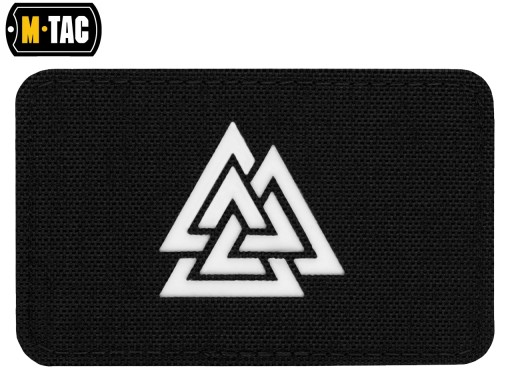 Vodorovná nášivka Valknut M-Tac Laserom vyrezaný znak Suchý zips čierny/svietivý