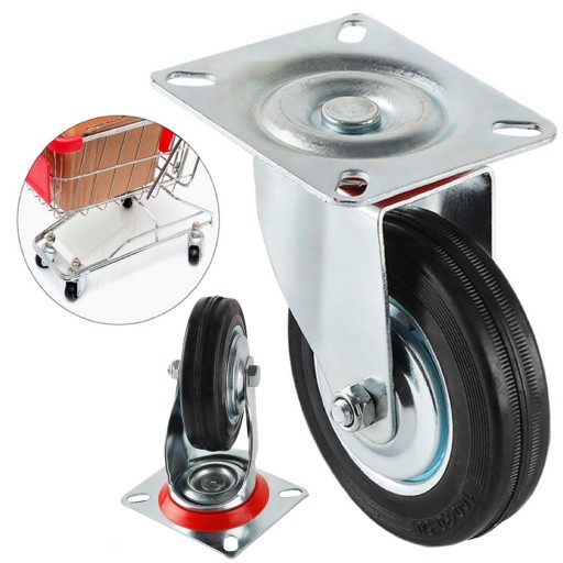 OTOČNÉ GUMOVÉ KOLIESKO PRE NÁBYTOKOVÝ VOZÍK PRIEMYSELNÝ VOLANT 75mm KOLIESKO