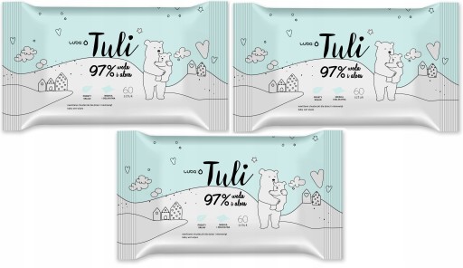 TULI VLHČENÉ UBROÚRKY PRE DETI A BOJČATÁ S ALOE 97% VODA 60 KS