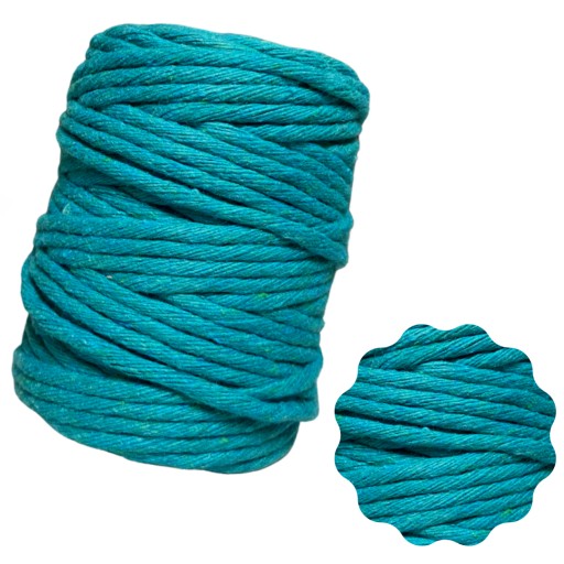 Macrame bavlnená šnúrka 5mm 50m morská zelená
