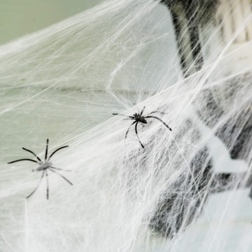 UMELÝ PAVÚČIK BIELY HALLOWEEN 2 PAVÚKY 20g OZDOBA OZDOBA S PAVÚKMI