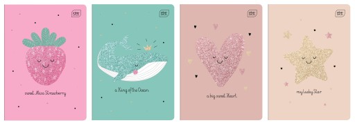 Zápisník A5/32 Mriežka 70g Glitter Interprint