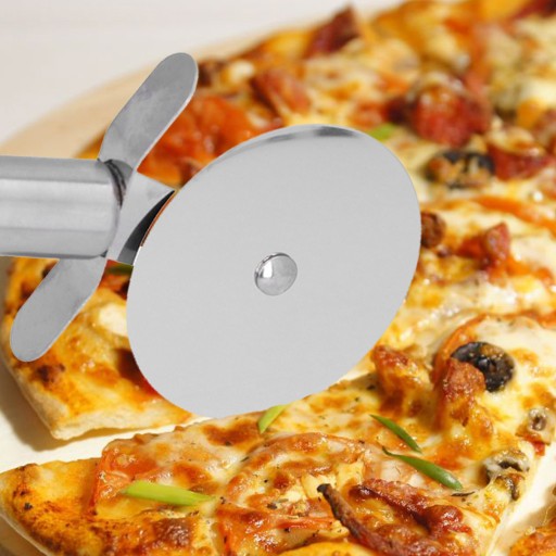 Nôž na pizzu krájač krájač ryhovanie okrúhly nerez ostrý