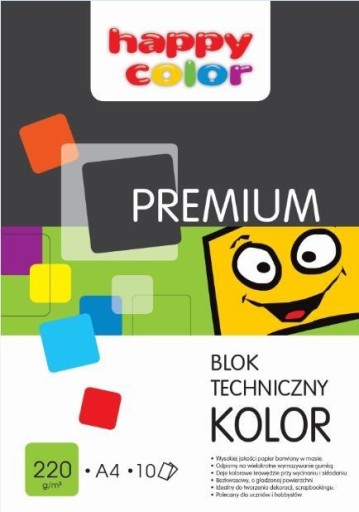 Prémiový technický blok A4 220g 10 farieb HC