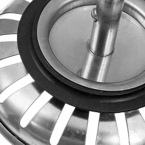 KOVOVÁ ZÁSTRČKA NA DREZ, VEĽKÉ SITKO, ODNÍMATEĽNÉ KLIKNUTÍM, 78MM