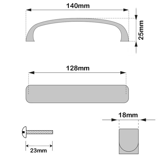 ÚCHYTKA NA NÁBYTOK, ÚCHYTKA NA ŠATNÍK, ZÁSUVKY, BIELA 128mm MASIV