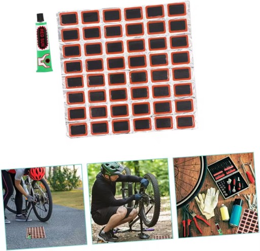 48X BIKE ZÁPLATY SÚPRAVA OPRAVNÝCH ZÁPLAT NA DURU BICYKLOV