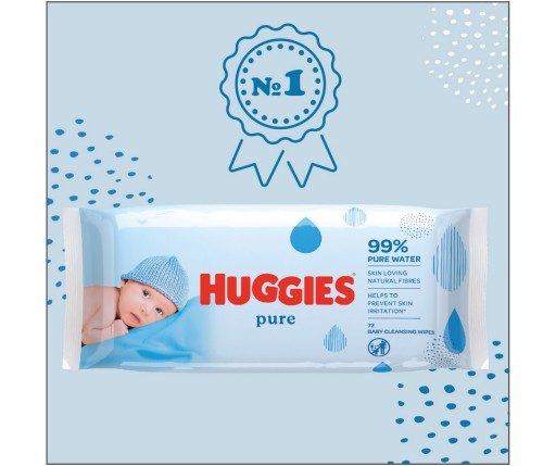 Huggies Pure Triplo vlhčené obrúsky SET 3x56 ks.