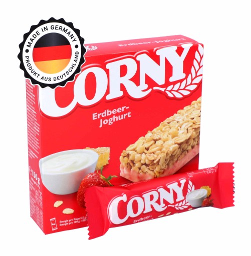 CORNY Jahodová jogurtová energetická tyčinka 6 kusov