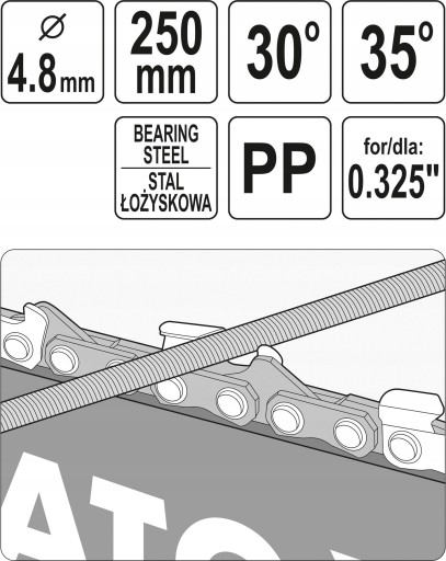 NÁVOD S PILNÍKOM NA BRÚSENIE REŤAZE 4,8 mm