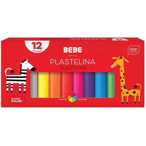 BBI Okrúhla školská plastelína 12 farieb BB KIDS