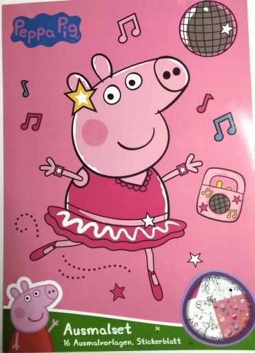 Omaľovánka Peppa Pig s nálepkami Omaľovánka + nálepky A4