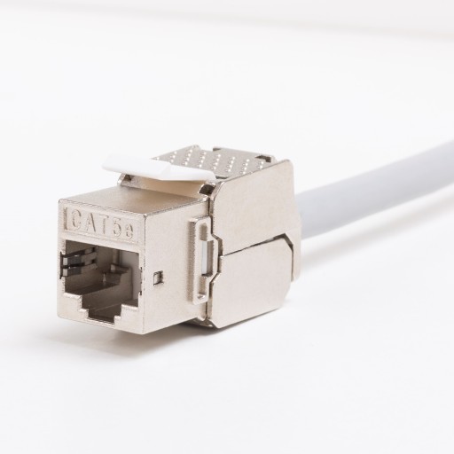 RJ45 cat 5e keystone jack modul FTP, STP, bez náradia, Netrack, strieborný