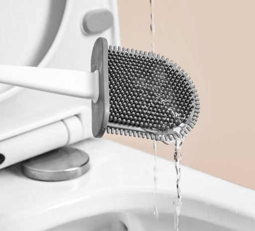 Flexibilná silikónová WC kefa na kúpeľňové WC, multifunkčná