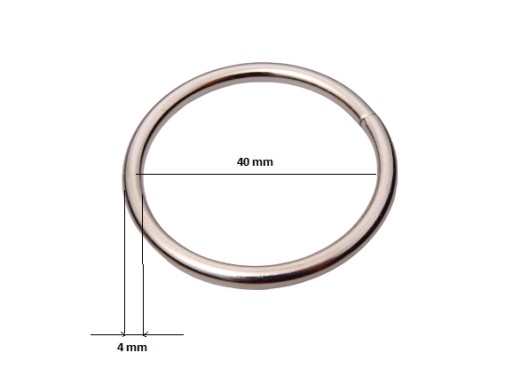 ZVÁRANÝ kovový krúžok 40 / 4 mm nikel 10 kusov