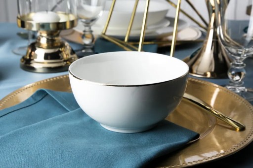 Porcelánová jedálenská misa Altom Design Bella Złota Linia, šalátová misa, 14 cm