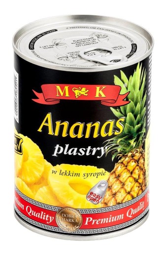 MK Ananásové plátky v light sirupe plechovka 565 g
