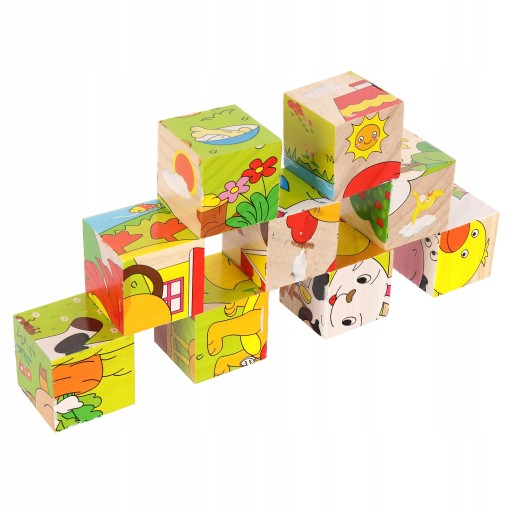 PUZZLE DREVENÉ BLOKY VZDELÁVACIE PUZZLE HRAČKY PRE DETI 6v1