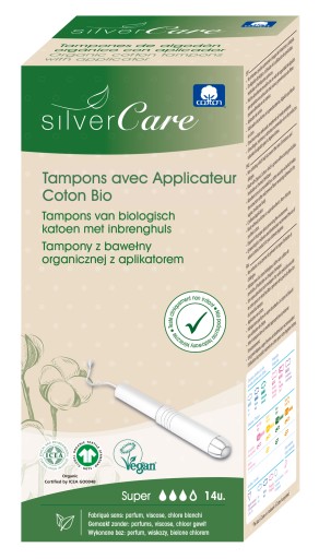 SilverCare Super ekologické tampóny (s aplikáciou) 14 ks
