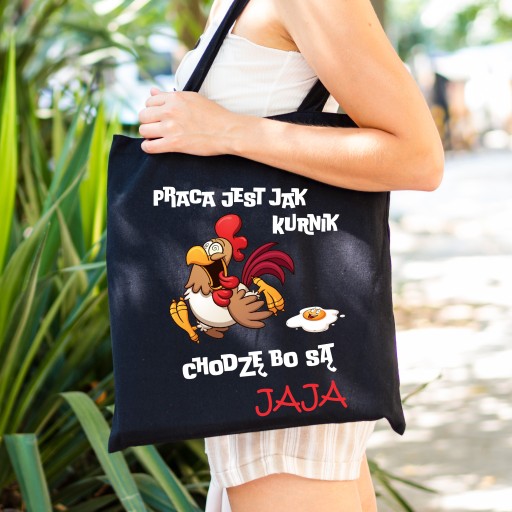 Nákupná taška Cotton Shopper s potlačou čiernej farby ako darček