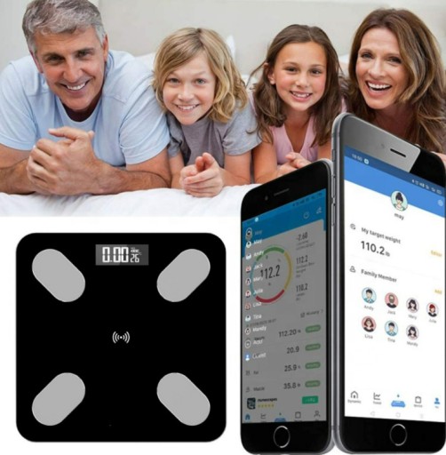 SMART SMART KÚPEĽŇOVÁ VÁHA PRE APLIKÁCIU LCD DISPLEJ BLUETOOTH