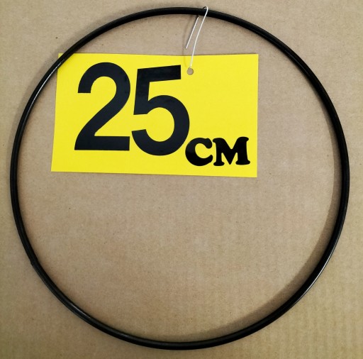 Hrubá 5 mm drôtená makramé obruč ČIERNA 25 cm