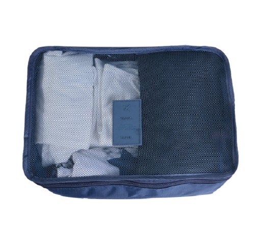 NAVY BLUE Cestovný organizér Sada 6 kusov na kufre, tašky, skrine, modrá